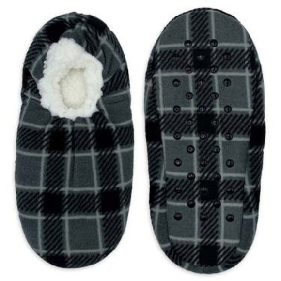 Fuzzy Babba Adult Men's Slipper Sock- (Grey Plaid, M/L 7.5-9.5) - NWT - Picture 1 of 3